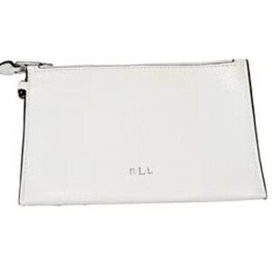 Ralph Lauren Wallet Clutch Pebbled Leather White